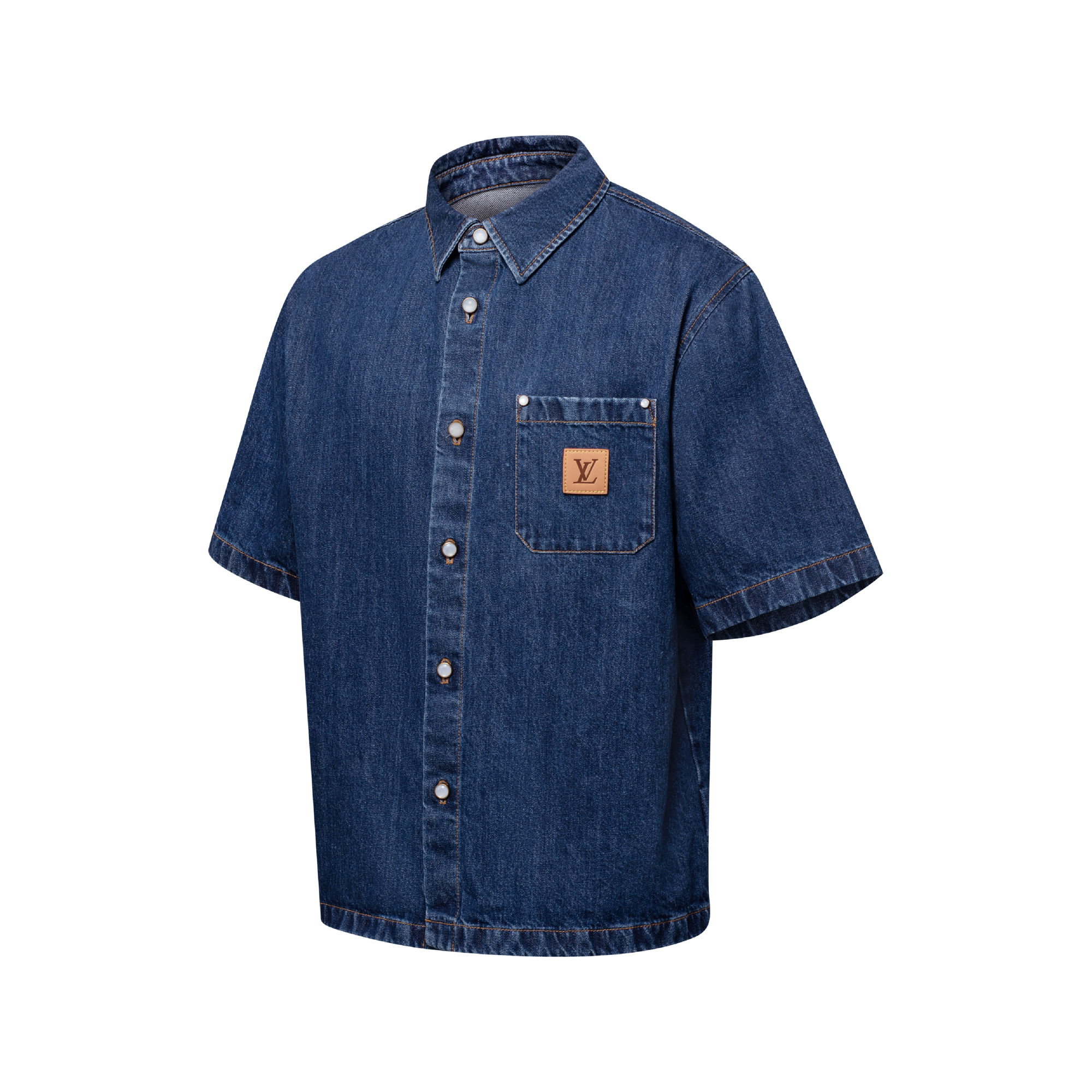 Camisa Jeans de Manga Curta com Assinatura - Ready-to-Wear | LOUIS